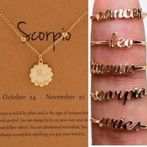 Scorpio Constellation Coin Necklace & Ring